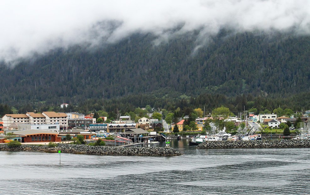 Sitka Alaska neighborhood on water
