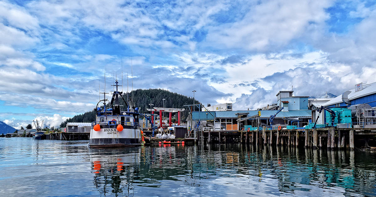 Boats in the water in Southeast Alaska